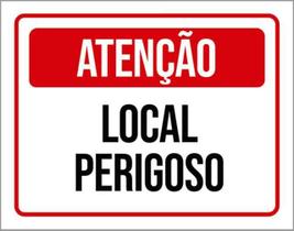 Kit 5 Placas De Sinalização - Atenção Local Perigoso