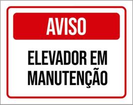 Kit 5 Placas De Sinalização - Aviso Elevador Em Manutenção