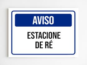 kit 5 Placas de sinalização aviso estacione de ré mdf