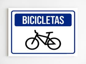 Kit 5 Placas de sinalização bicicletas aviso mdf 20x29 A4