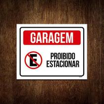 Kit 5 Placas De Sinalização - Garagem Proibido Estacionar