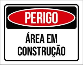 Kit 5 Placas De Sinalização - Perigo Área Em Construção