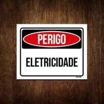 Kit 5 Placas De Sinalização - Perigo Eletricidade