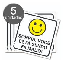 KIT 5 Placas De Sinalização Sorria Você Está Sendo Filmado