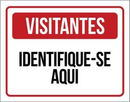 Kit 5 Placas De Visitantes Identifique-Se Aqui 36X46