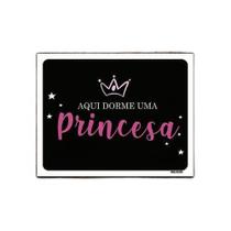 Kit 5 Placas Decorativa - Aqui Dorme Uma Princesa