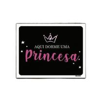 Kit 5 Placas Decorativa - Aqui Dorme Uma Princesa