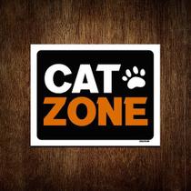 Kit 5 Placas Decorativa Cat Zone Patinha