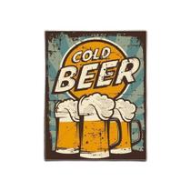 Kit 5 Placas Decorativa - Cold Beer Cerveja Modelo 3 Pints