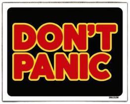 Kit 5 Placas Decorativa - Don'T Panic Kit 5 Placas Decorativa - Don'T Panic