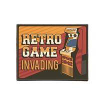 Kit 5 Placas Decorativa Gamer - Retro Gaming Invading - Sinalico