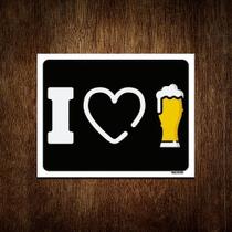 Kit 5 Placas Decorativa - I Love Beer Eu Amo Cerveja - Sinalico