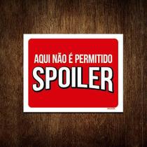 Kit 5 Placas Decorativa - Não É Permitido Spoiler