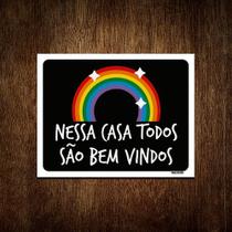 Kit 5 Placas Decorativa - Nessa Casa Todos São Bem Vindos