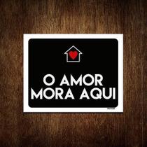 Kit 5 Placas Decorativa - O Amor Mora Aqui