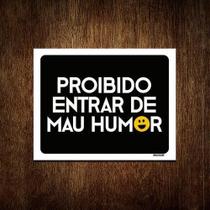 Kit 5 Placas Decorativa - Proibido Entrar De Mau Humor