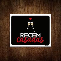 Kit 5 Placas Decorativa - Recém Casadas