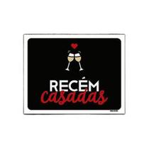 Kit 5 Placas Decorativa - Recém Casadas