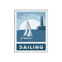 Kit 5 Placas Decorativa - Sailing Navio Barco