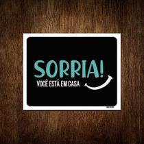 Kit 5 Placas Decorativa - Sorria Você Está Em Casa