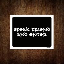 Kit 5 Placas Decorativa - Speak Friend And Enter