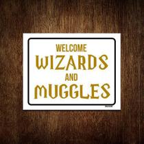 Kit 5 Placas Decorativa - Welcome Wizard Muggles