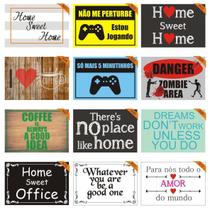 Kit 5 Placas Decorativas - Medida: 30 cm x 20 cm Casual
