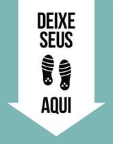 Kit 5 Placas Deixe Seu Sapato Aqui Azul Claro 36X46