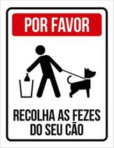Kit 5 Placas Desenho Por Favor Recolha Fezes Seu Cão Kit 5 Placas Desenho Por Favor Recolha Fezes Seu Cão