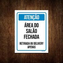 Kit 5 Placas Distanciamento Social Área Salão Fechada Kit 5 Placas Distanciamento Social Área Salão Fechada