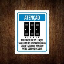 Kit 5 Placas Distanciamento Social Use Lenço Armário