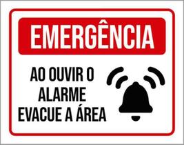 Kit 5 Placas Emergência Ouvir Alarme Evacue 36X46