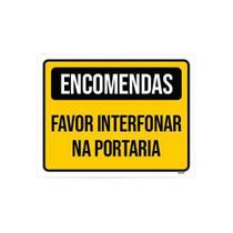 Kit 5 Placas Encomendas Favor Interfonar Na Portaria
