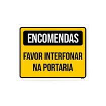 Kit 5 Placas Encomendas Favor Interfonar Na Portaria