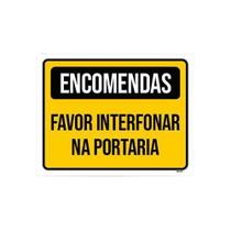 Kit 5 Placas Encomendas Favor Interfonar Na Portaria