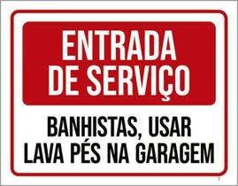 Kit 5 Placas Entrada Serviço Banhistas Usar Lava Pés Garagem