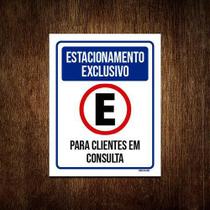 Kit 5 Placas Estacionamento Exclusivo Clientes Consulta