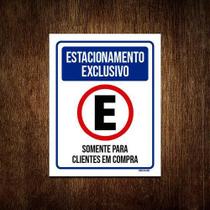 Kit 5 Placas Estacionamento Exclusivo Clientes Em Compra Kit 5 Placas Estacionamento Exclusivo Clientes Em Compra