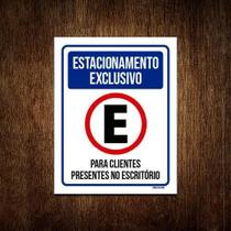 Kit 5 Placas Estacionamento Exclusivo Clientes Escritório Kit 5 Placas Estacionamento Exclusivo Clientes Escritório