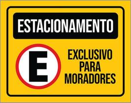 Kit 5 Placas Estacionamento Exclusivo Moradores 36X46