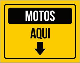 Kit 5 Placas Estacionamento Motos Aqui 36X46