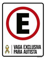 Kit 5 Placas Estacionar Vaga Exclusiva Para Autista 36X46