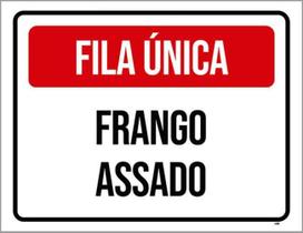 Kit 5 Placas Fila Única Frango Assado 36X46