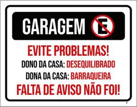 Kit 5 Placas Garagem Evite Problemas 36X46 Kit 5 Placas Garagem Evite Problemas 36X46