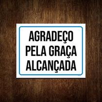 Kit 5 Placas Gospel Agradeço Pela Graça Alcançada