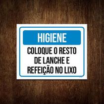 Kit 5 Placas Higiene Coloque Resto Lanche Lixo