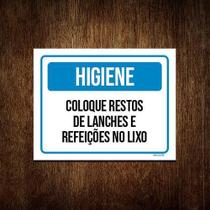 Kit 5 Placas Higiene Coloque Resto Lanches Lixo