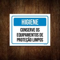 Kit 5 Placas Higiene Conserve Equipamentos Proteção Limpos