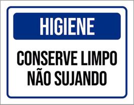 Kit 5 Placas Higiene Conserve Limpo Não Sujando Azul