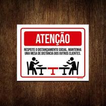 Kit 5 Placas Higiene Distanciamento Social Restaurante